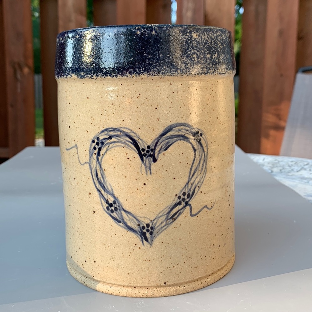 Three Rivers Pottery Crock Utensil Canister Ohio Collectible Made In USA